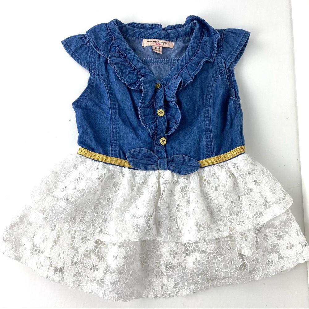 Nanette Lepore Denim & Lace Dress 18M